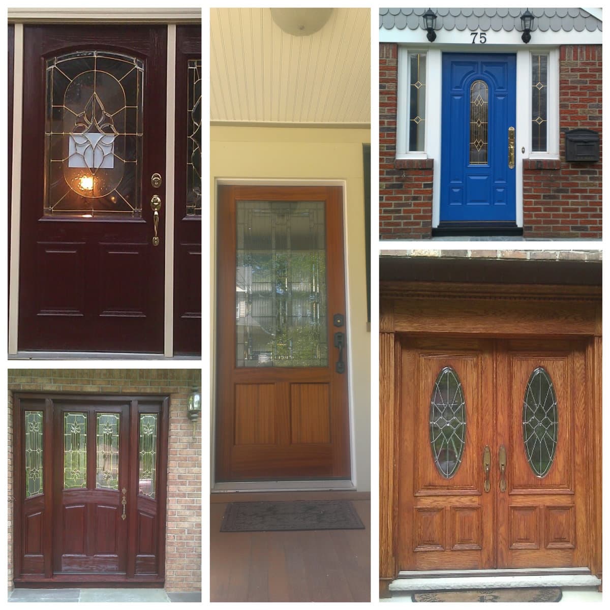 Front doors stained and painted